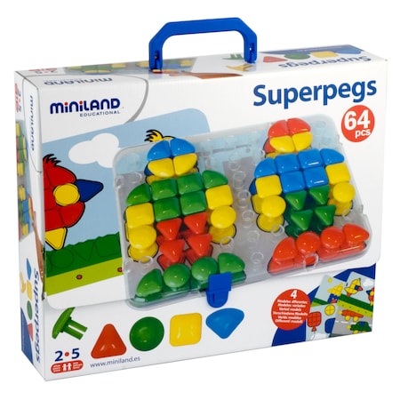 Miniland Educational Super Pegs, 69 Pieces 5005095080